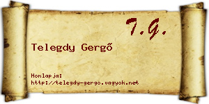 Telegdy Gergő névjegykártya